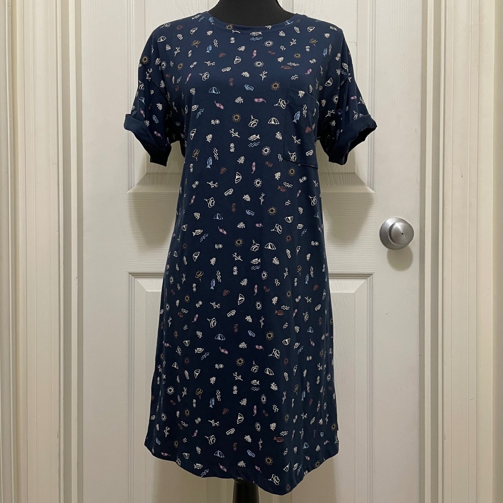 Eddie Bauer Coast & Climb Short Sleeve Pocket T-Shirt Dress Camping Nature Small